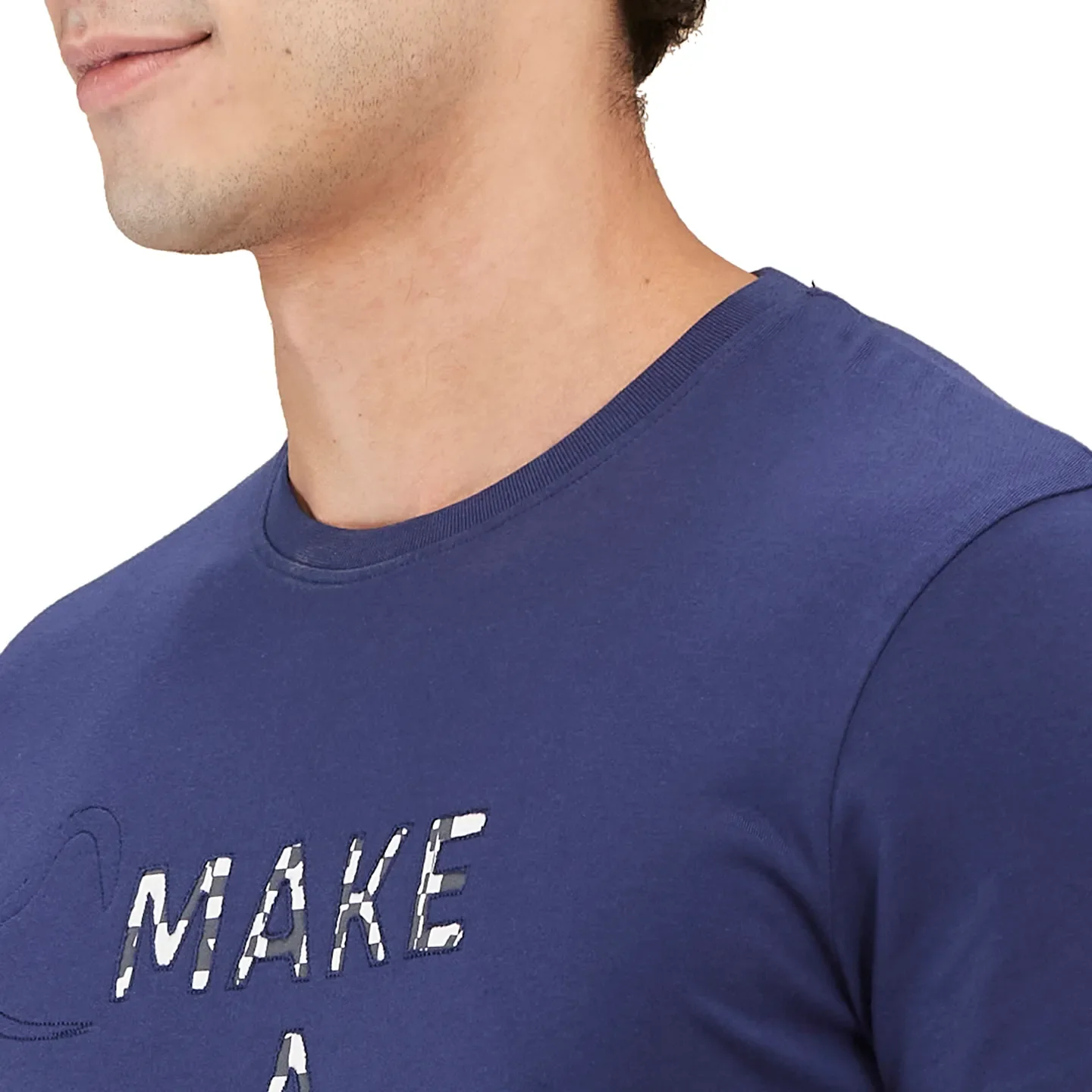 Midnight Blue Slim Fit Round Neck Men's T-Shirt by Being Human Clothing - Image 5