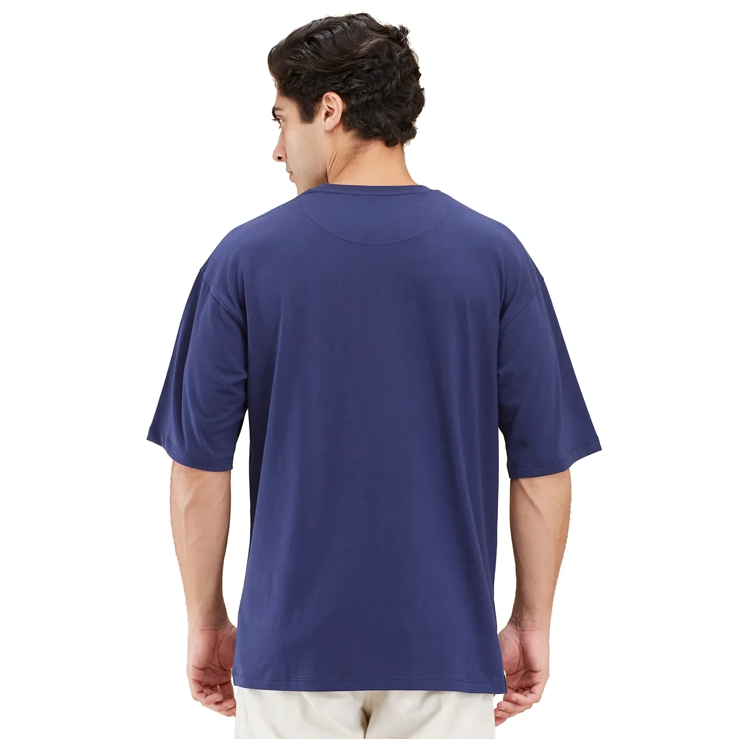 Navy Easy Fit Round Neck Men's T-Shirt by Being Human Clothing - Image 3