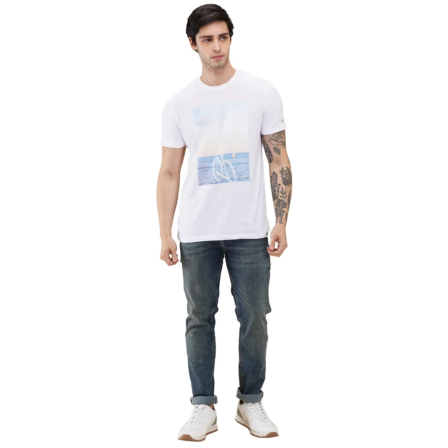 Blue Slim Fit Denims For Men By Being Human Clothing - Image 2