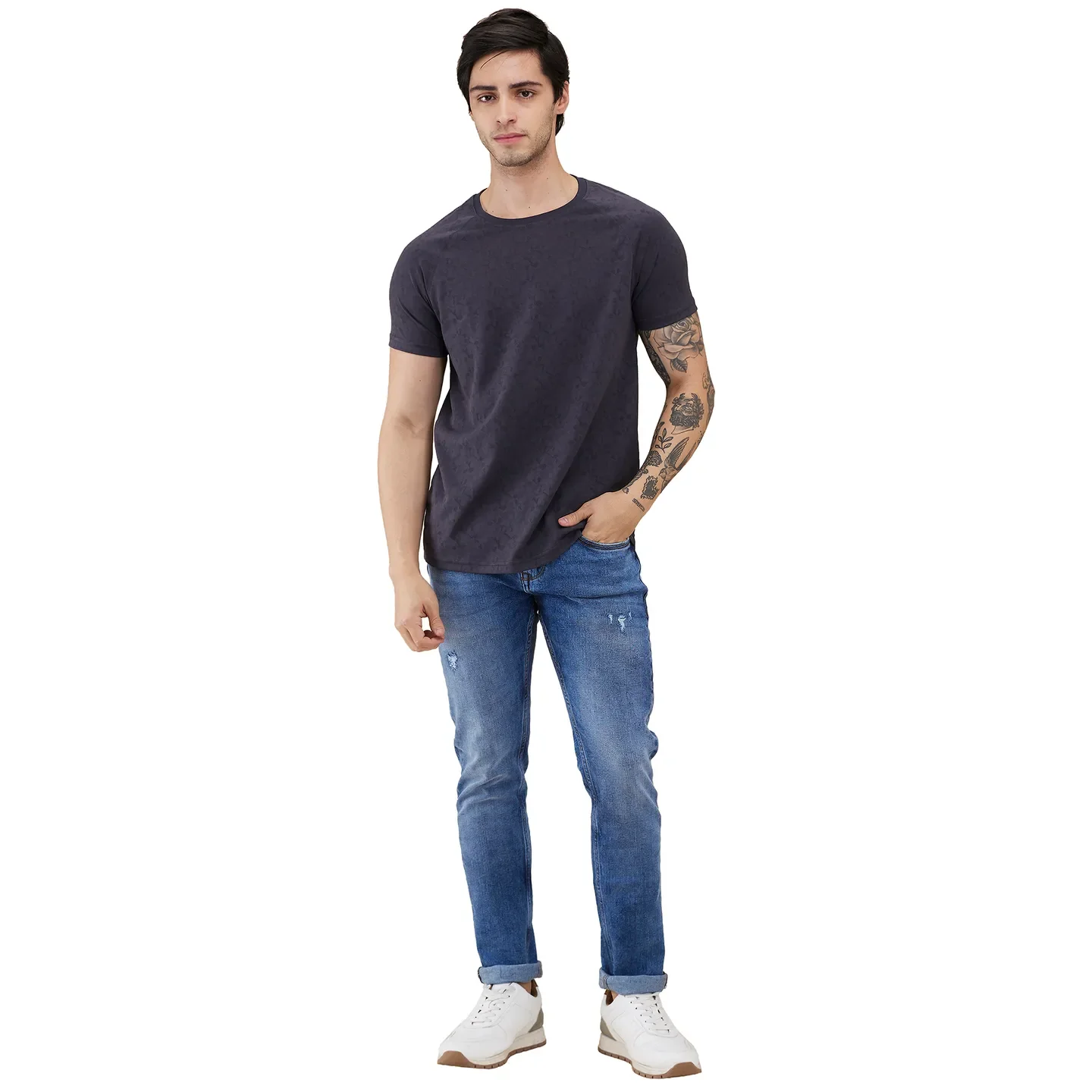 Blue Slim Fit Denims For Men By Being Human Clothing - Image 2