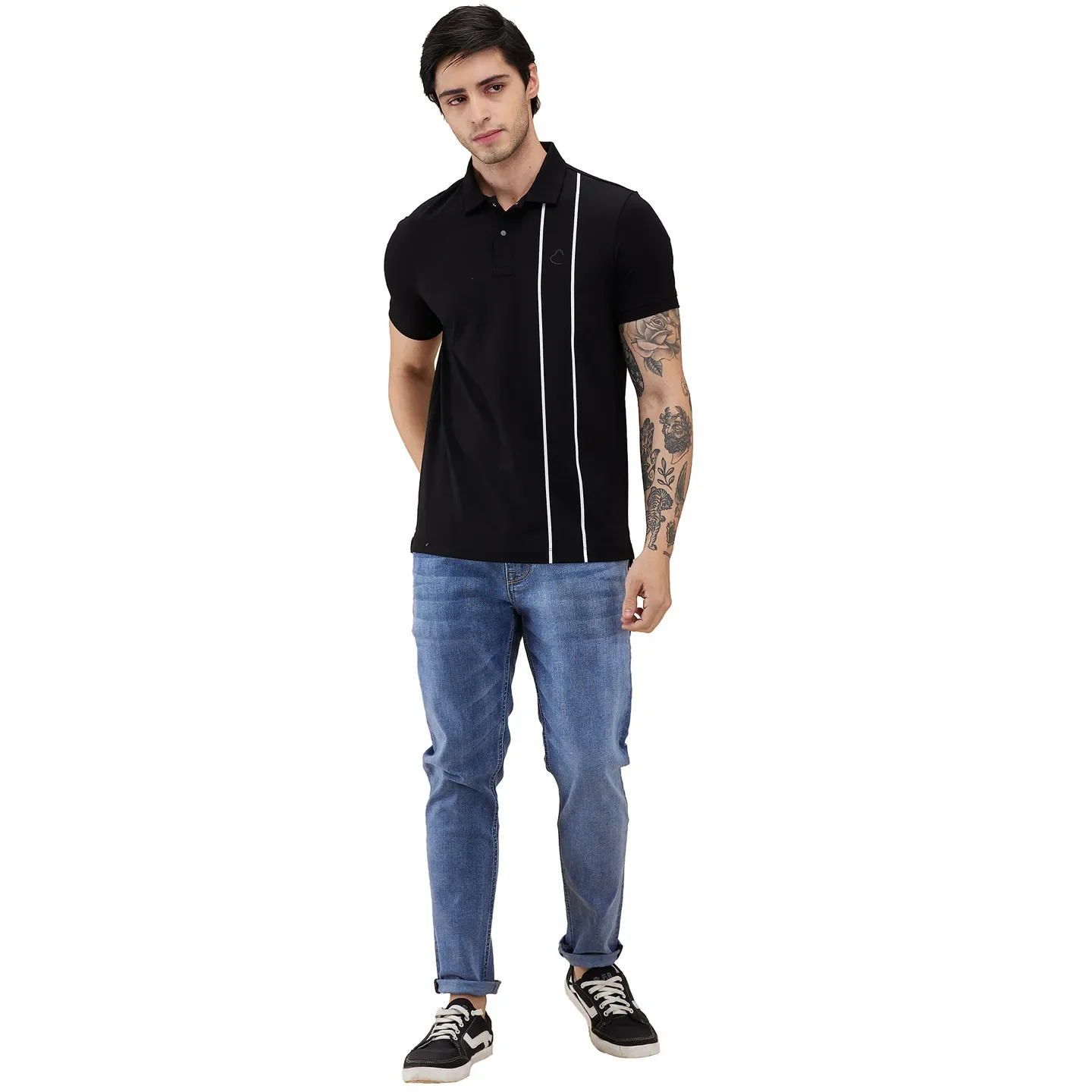 Blue Cropped Fit Denims For Men By Being Human Clothing - Image 2