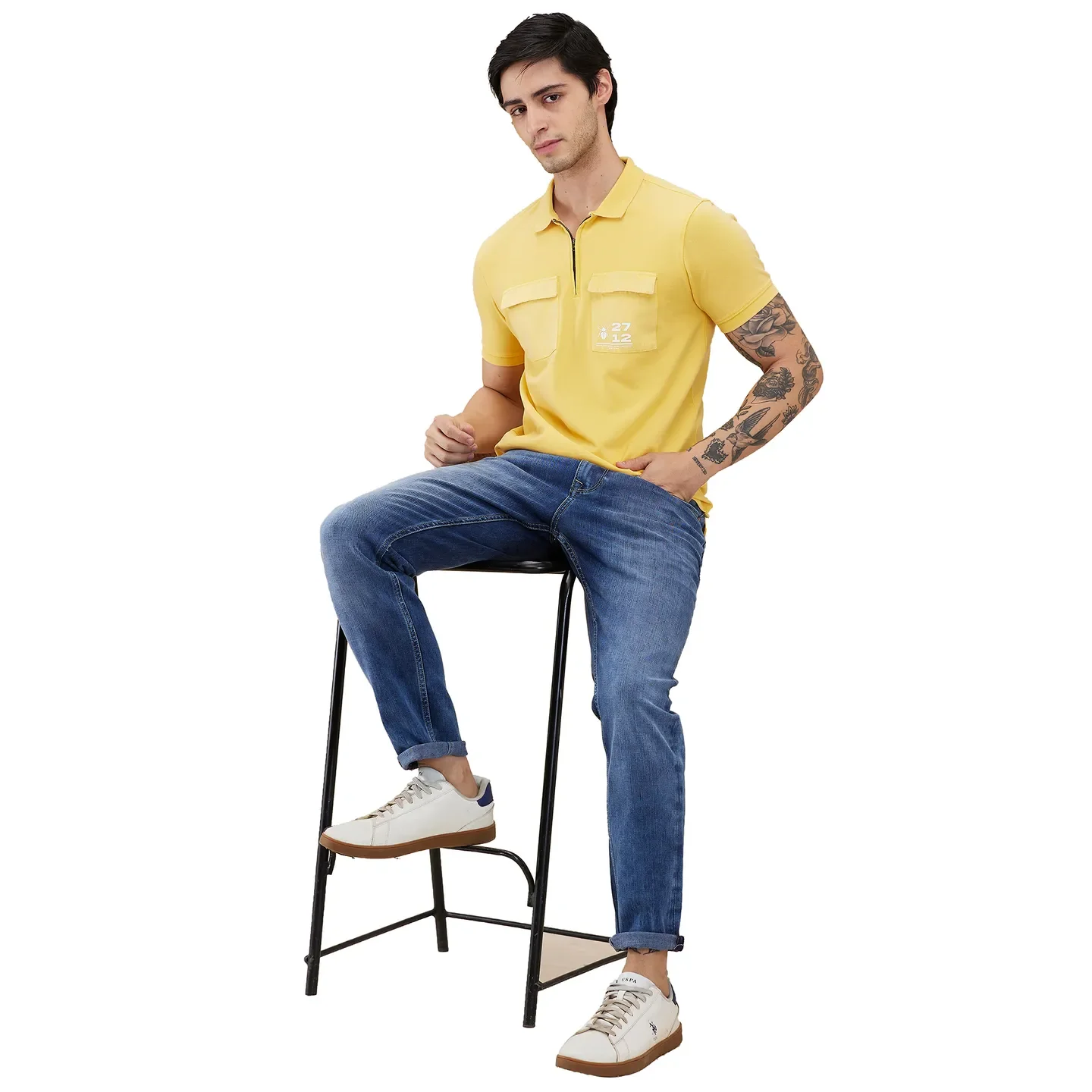 Blue Slim Fit Denims For Men By Being Human Clothing - Image 6