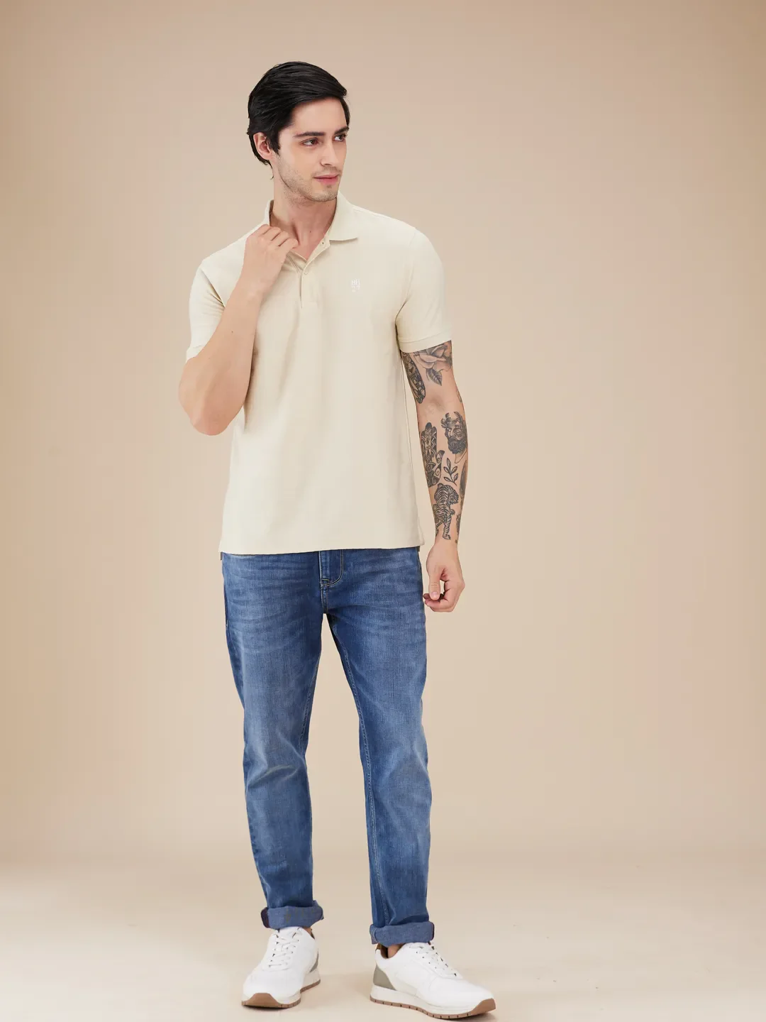 Blue Straight Fit Denims For Men By Being Human Clothing - Image 2