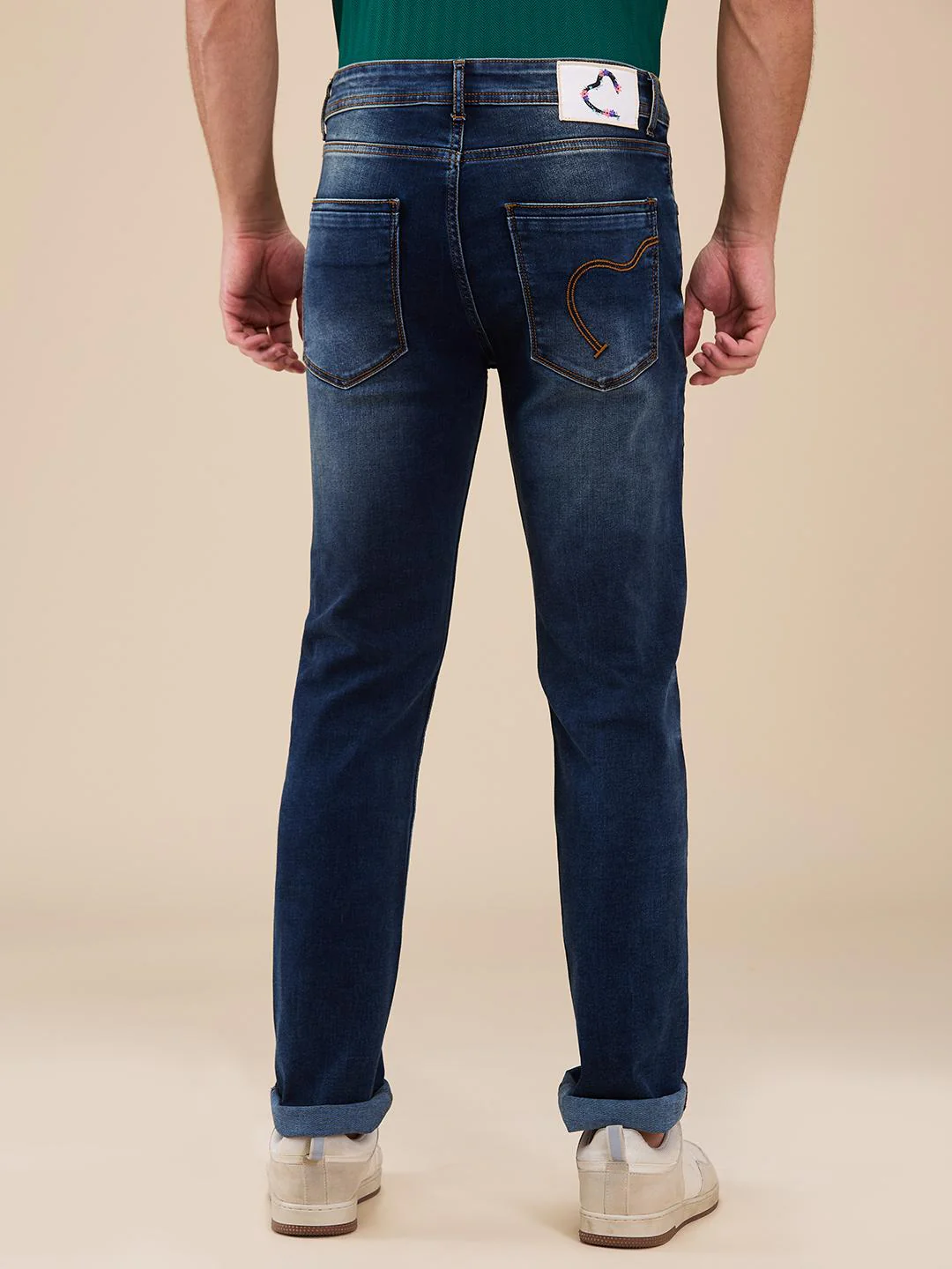 Blue Straight Fit Denims For Men By Being Human Clothing - Image 3
