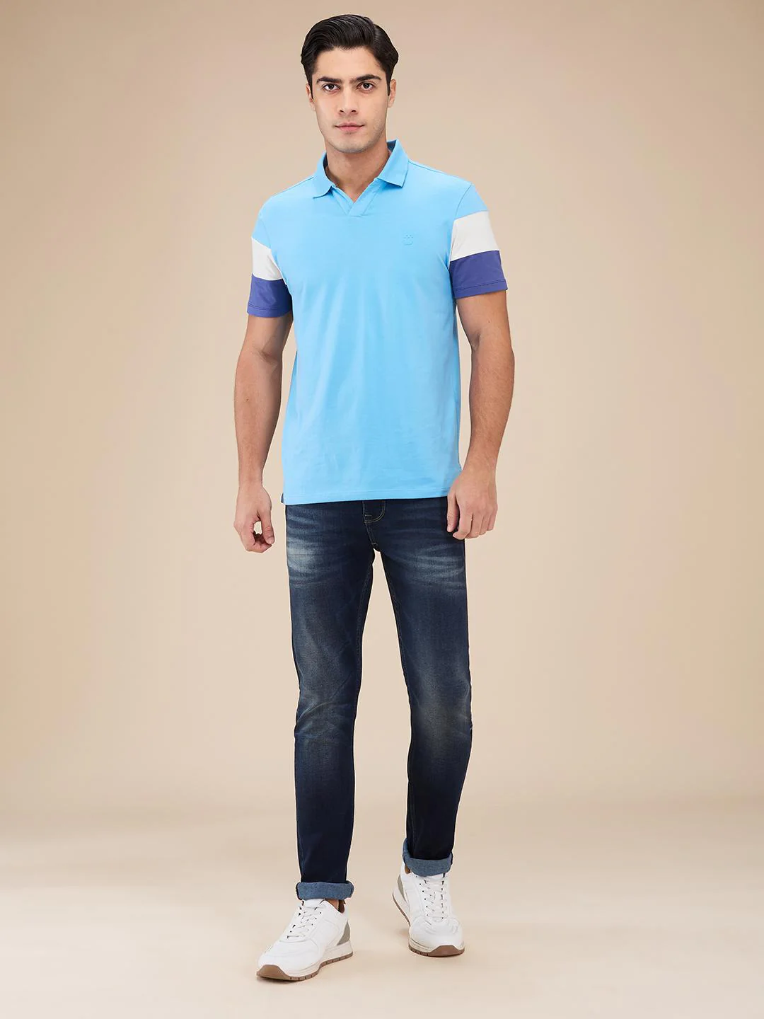 Dark Blue Slim Fit Denims For Men By Being Human Clothing - Image 5