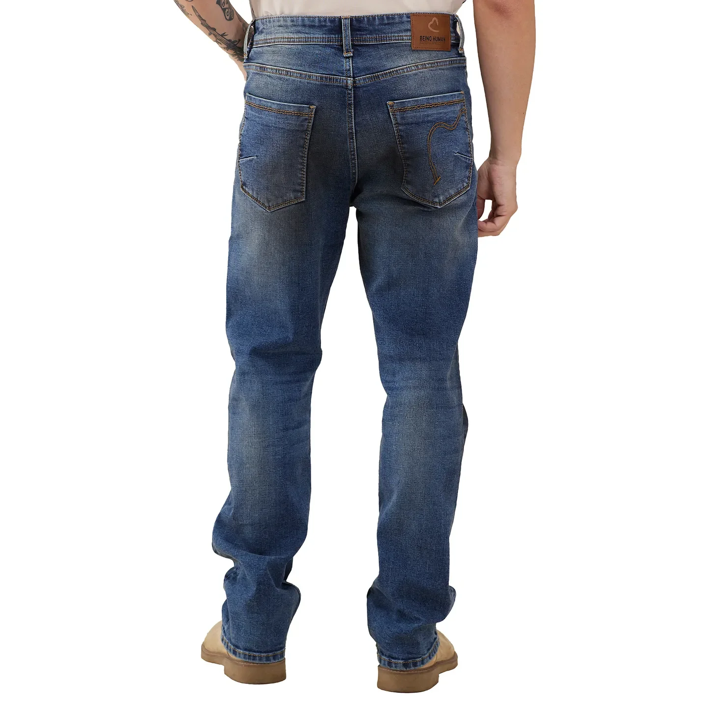 Blue Boot Cut Fit Denims For Men By Being Human Clothing - Image 3
