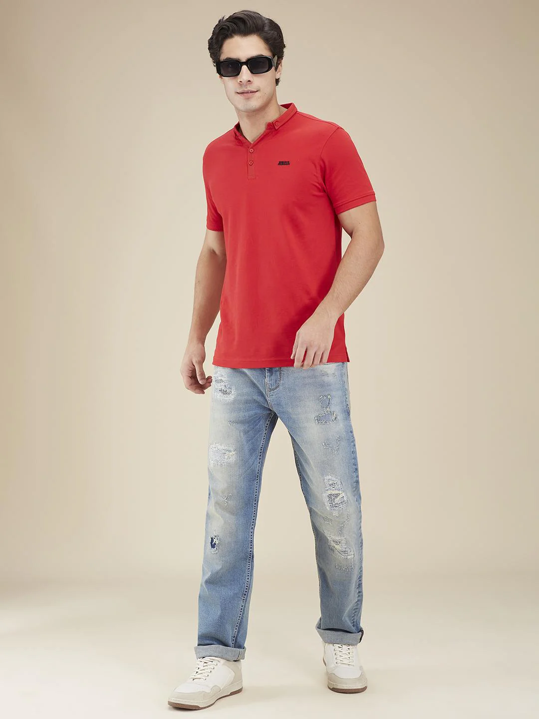Light Blue Straight Fit Denims For Men By Being Human Clothing - Image 6
