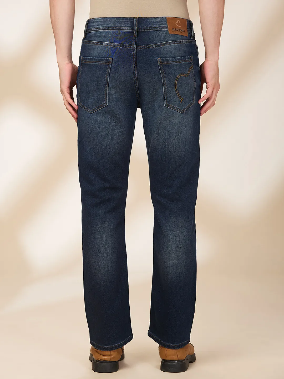 Blue Boot Cut Fit Men's Denims by Being Human Clothing - Image 3