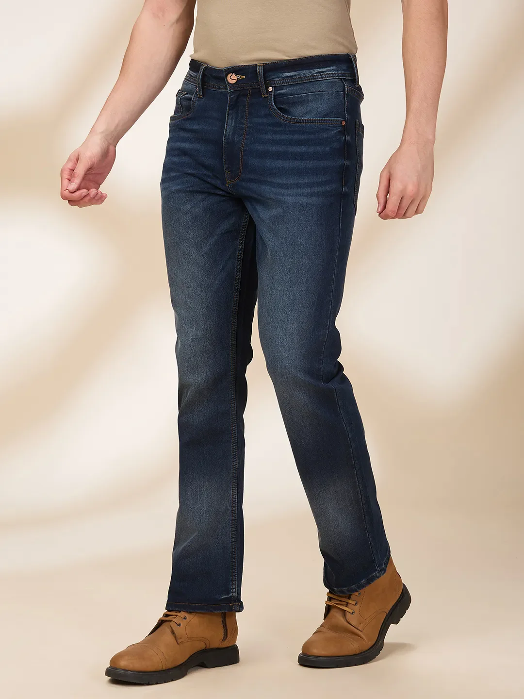 Blue Boot Cut Fit Men's Denims by Being Human Clothing - Image 4