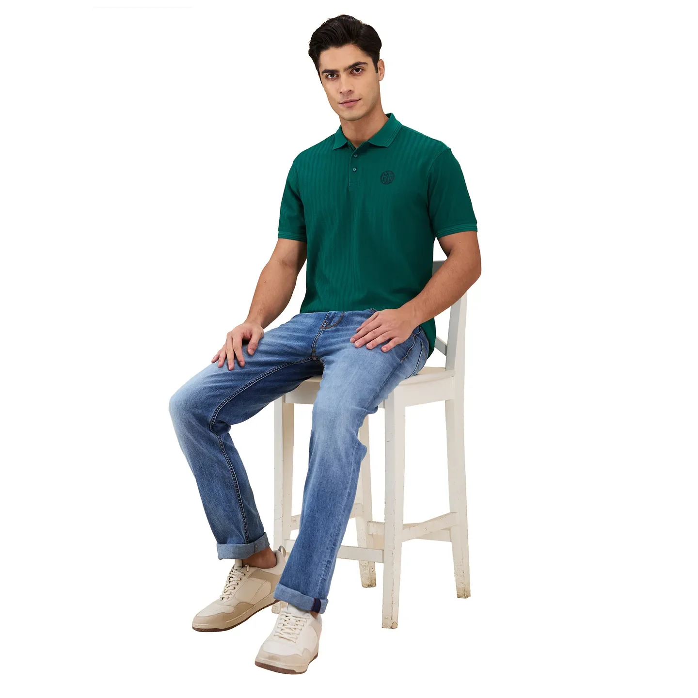 Blue Straight Fit Denims For Men By Being Human Clothing - Image 6