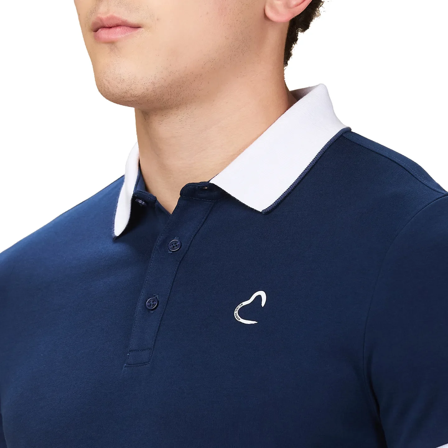 Navy Regular Fit Men's Polo T-shirt by Being Human Clothing - Image 5