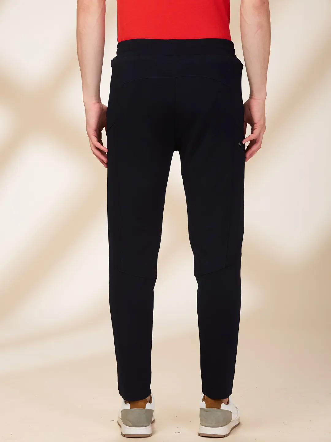 Navy Blue Regular Fit Track Pants For Men By Being Human Clothing - Image 3