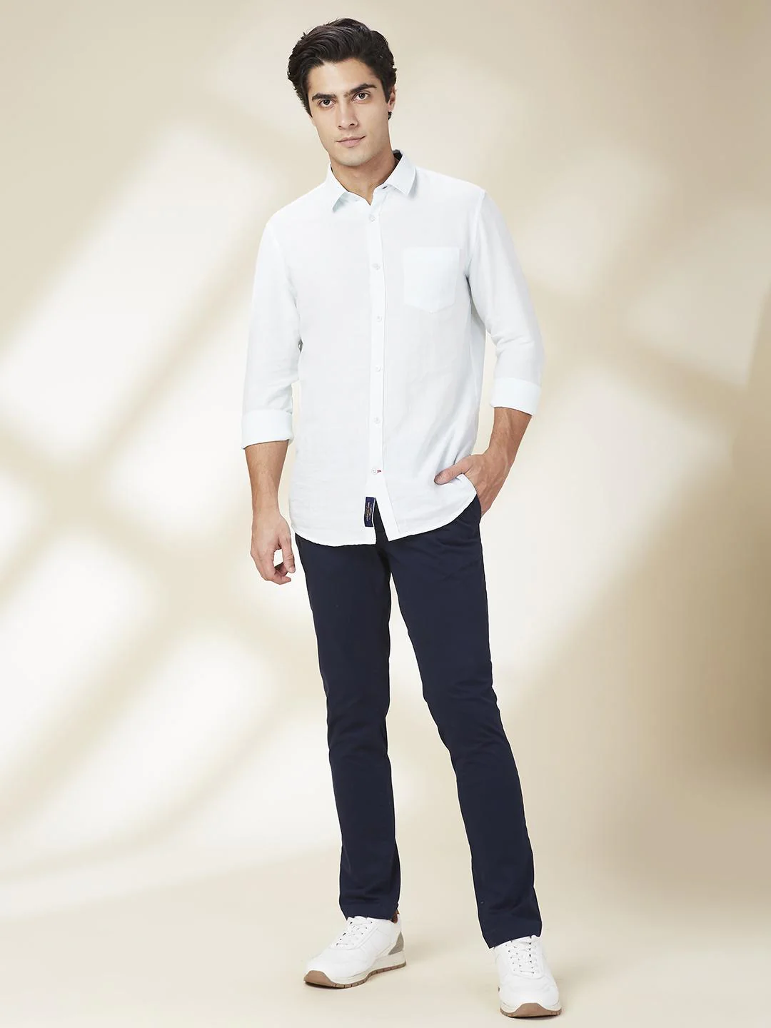 Navy Regular Fit Chino For Men By Being Human Clothing - Image 5