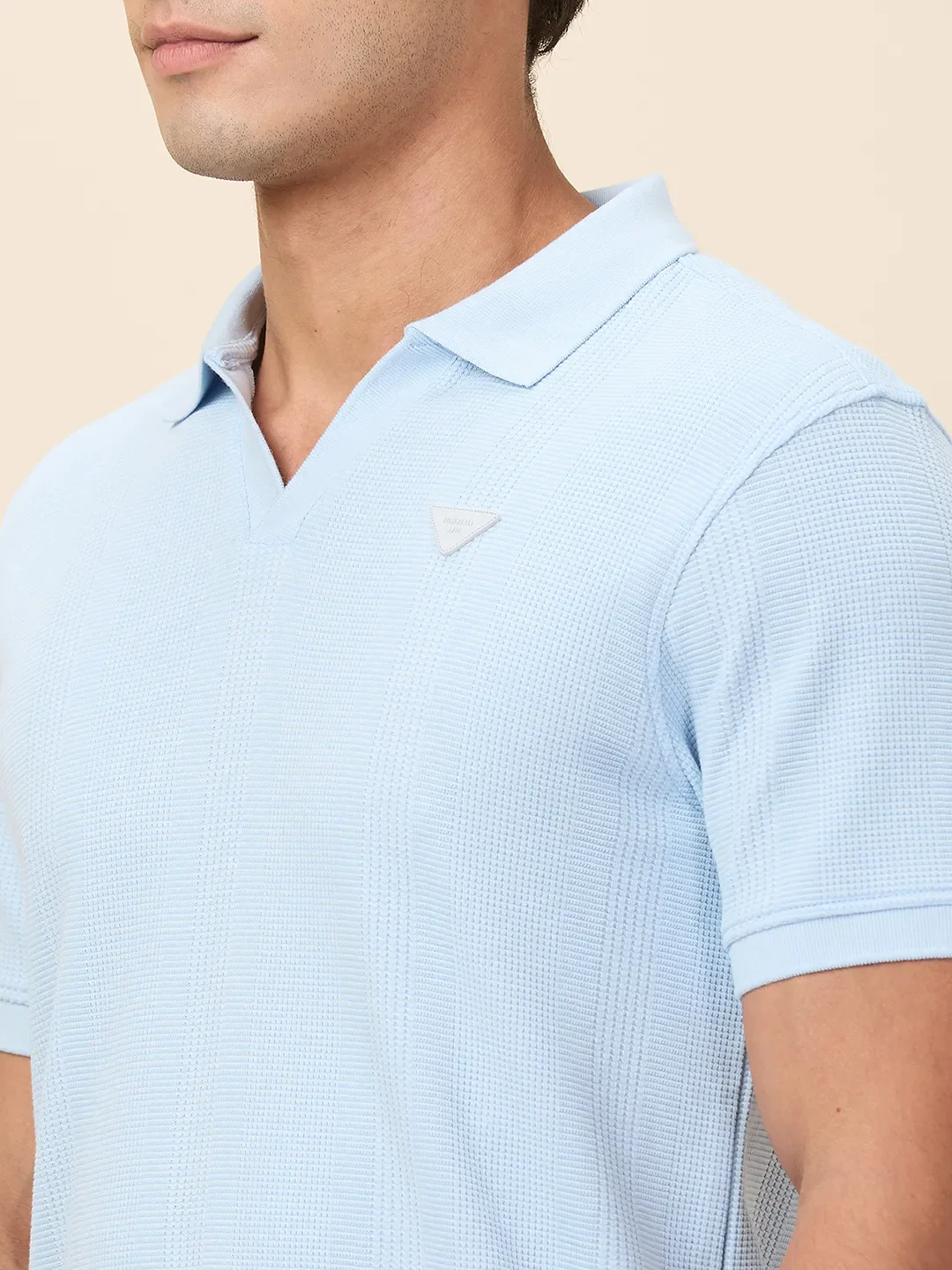 Sky Blue Regular Fit Men's Polo T-shirt by Being Human Clothing - Image 5