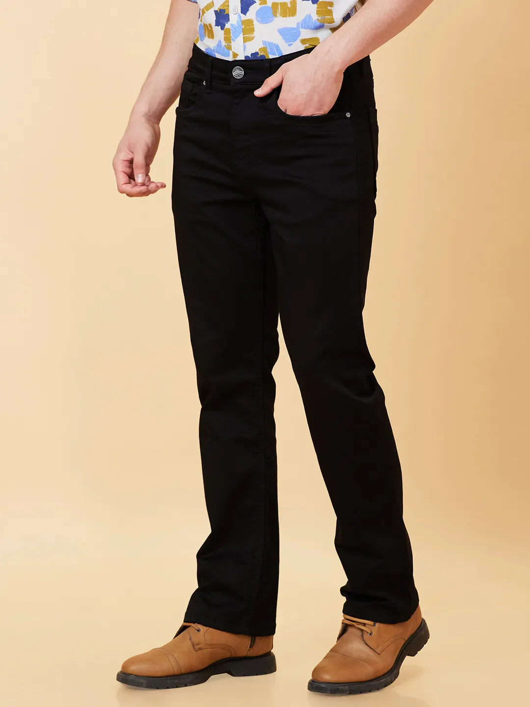 Black Boot Cut Fit Men's Denims by Being Human Clothing - Image 3