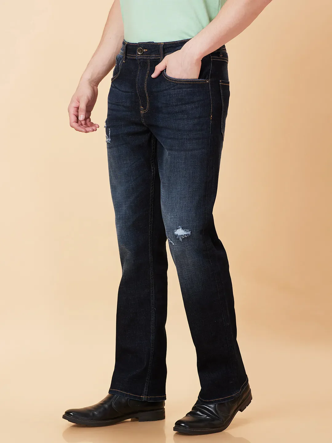 Blue Boot Cut Fit Men's Denims by Being Human Clothing - Image 4
