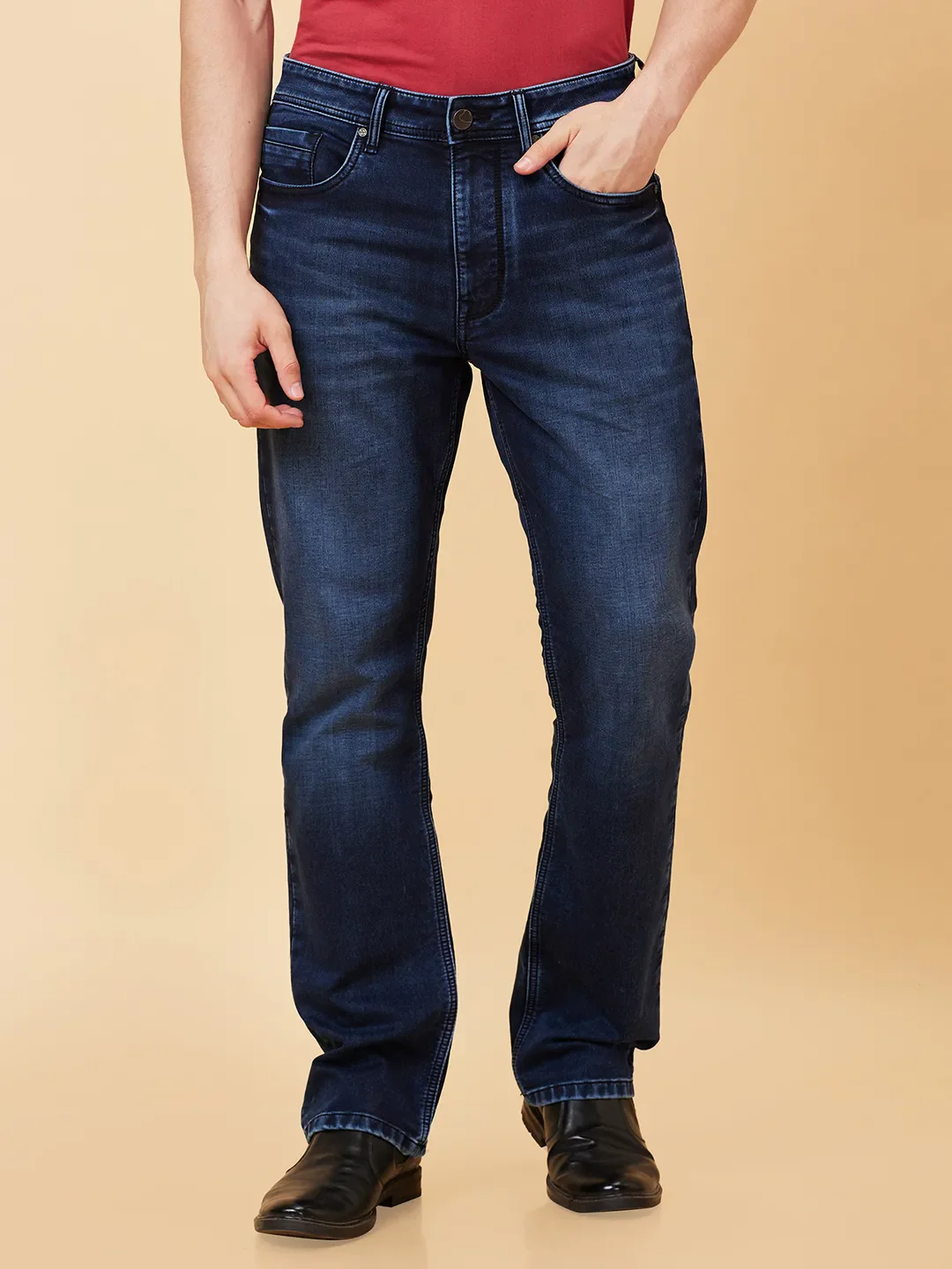 Blue Boot Cut Fit Men's Denims by Being Human Clothing