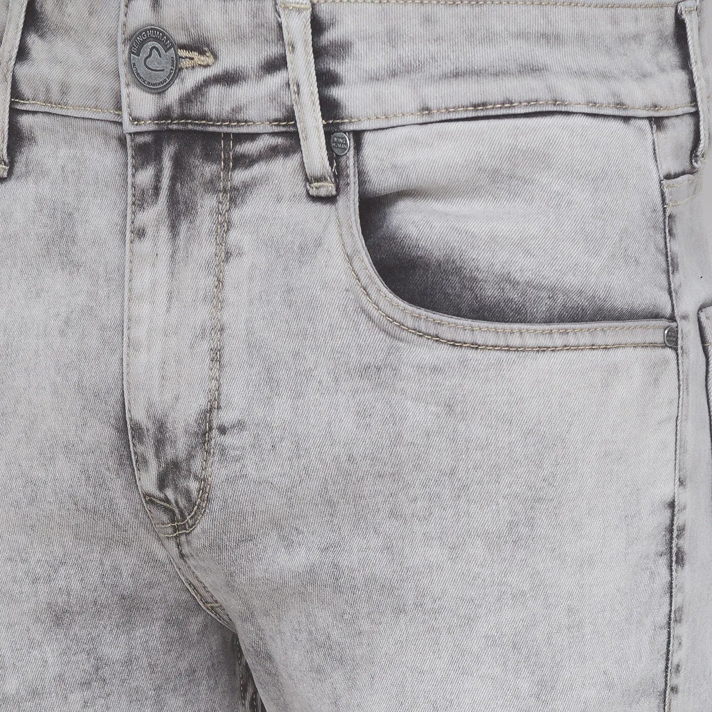 Grey Boot Cut Fit Men's Denims by Being Human Clothing - Image 3