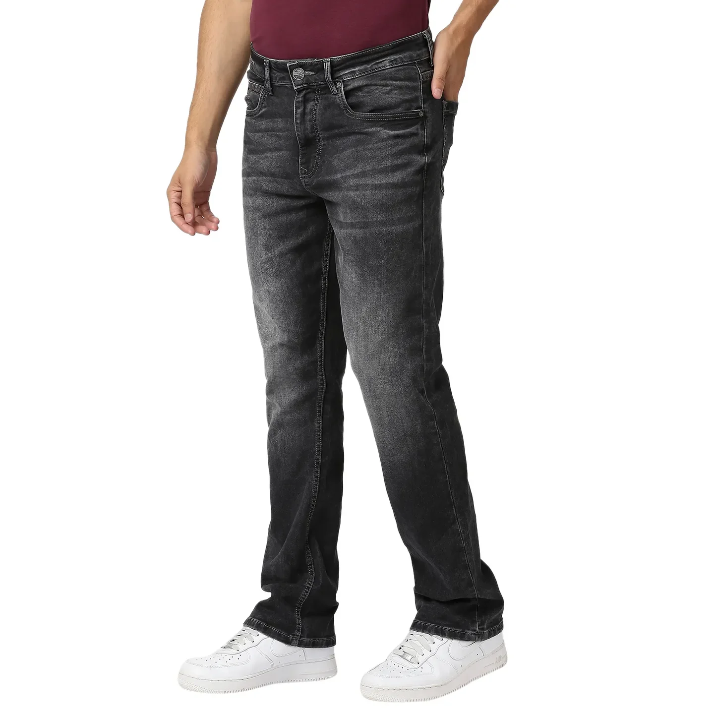 Grey Boot Cut Fit Men's Denims by Being Human Clothing - Image 2