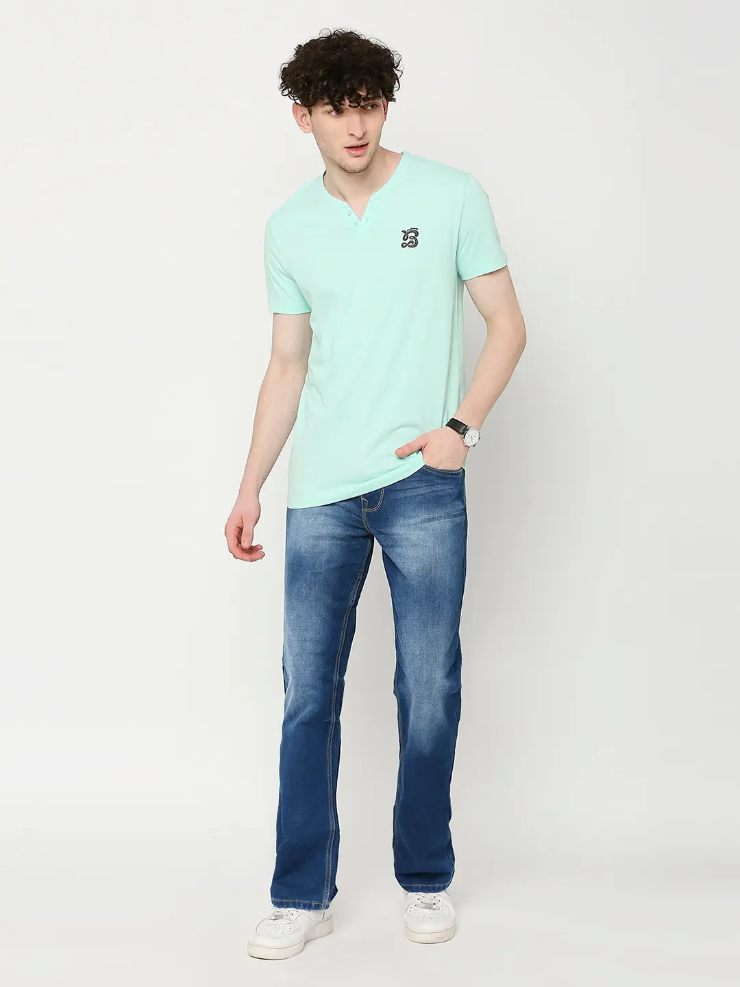 Blue Boot Cut Fit Men's Denims by Being Human Clothing - Image 6