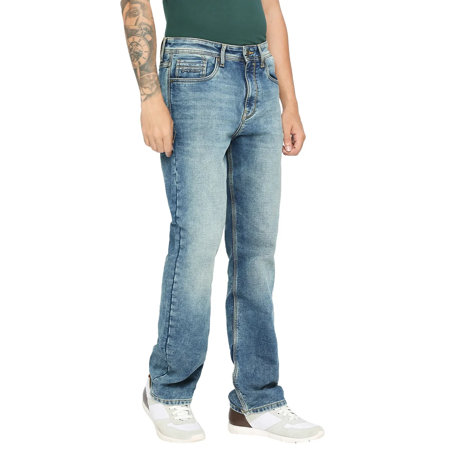 Blue Boot Cut Fit Men's Denims by Being Human Clothing - Image 3