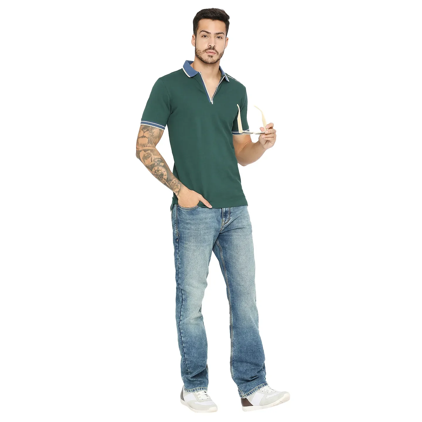 Blue Boot Cut Fit Men's Denims by Being Human Clothing - Image 6