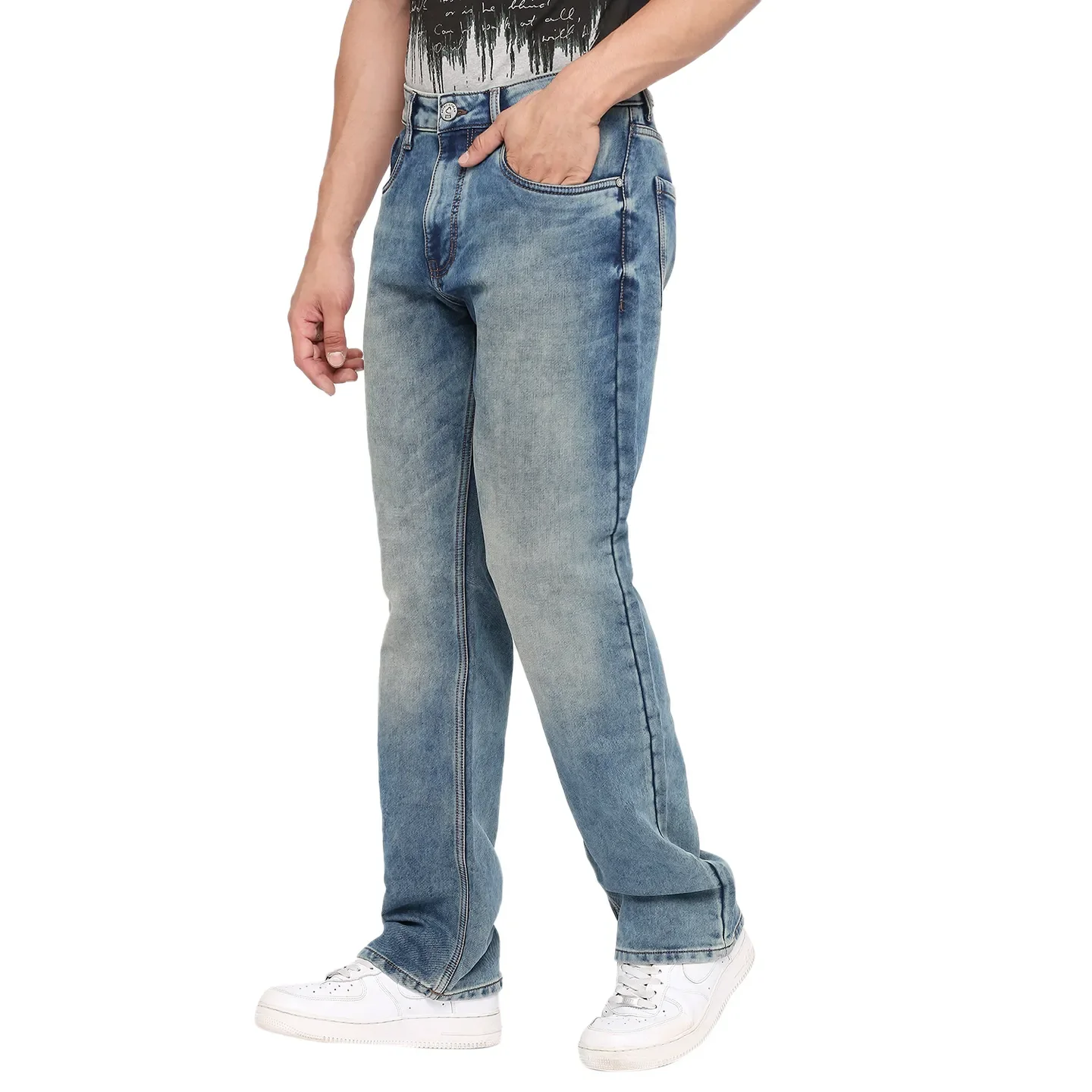 Blue Boot Cut Fit Men's Denims by Being Human Clothing - Image 2