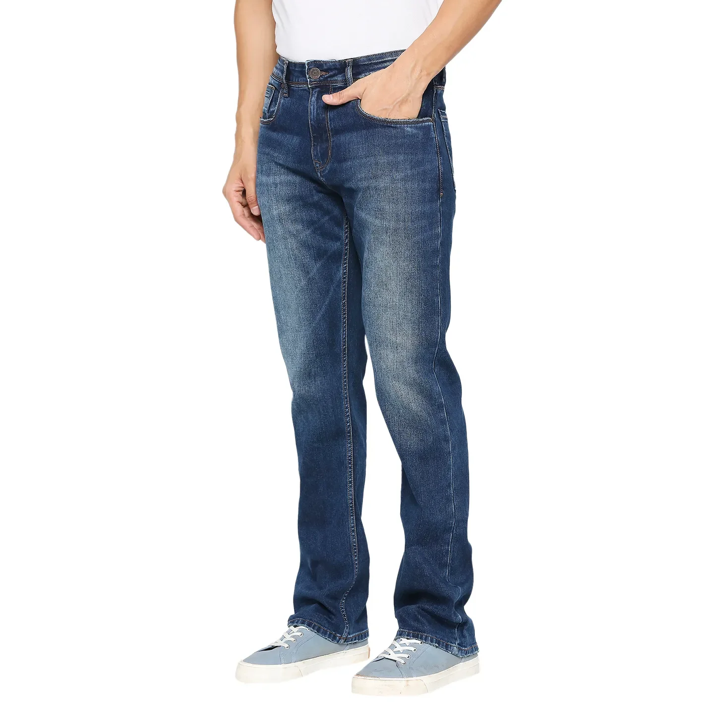 Blue Boot Cut Fit Men's Denims by Being Human Clothing - Image 2