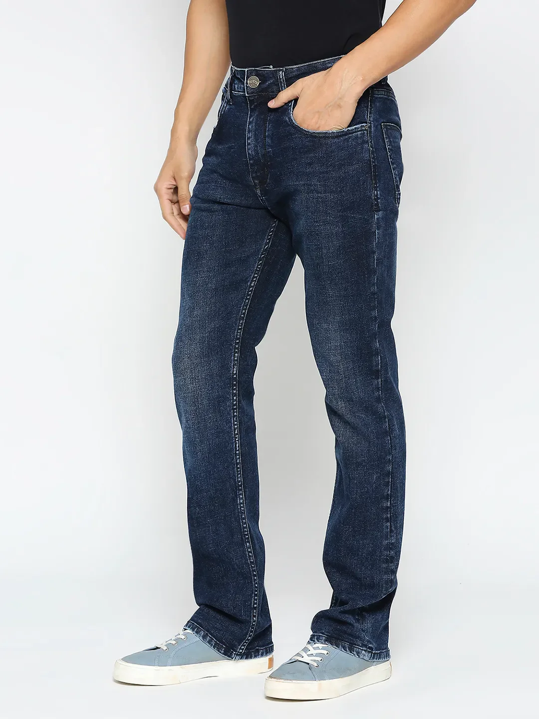 Blue Boot Cut Fit Men's Denims by Being Human Clothing - Image 2