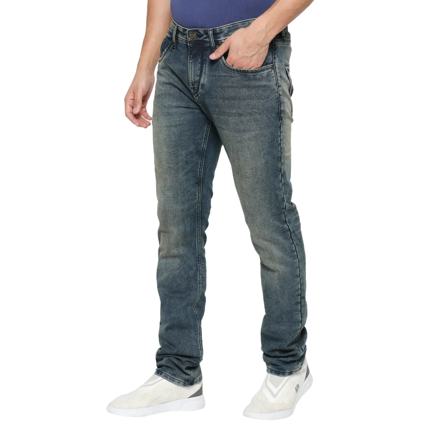 Blue Boot Cut Fit Men's Denims by Being Human Clothing - Image 2