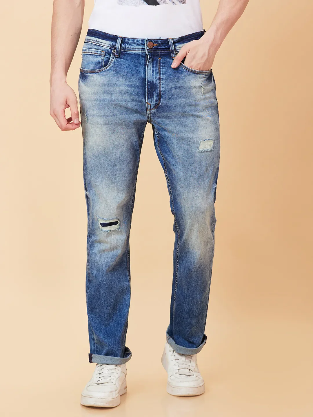 Blue Boot Cut Fit Men's Denims by Being Human Clothing
