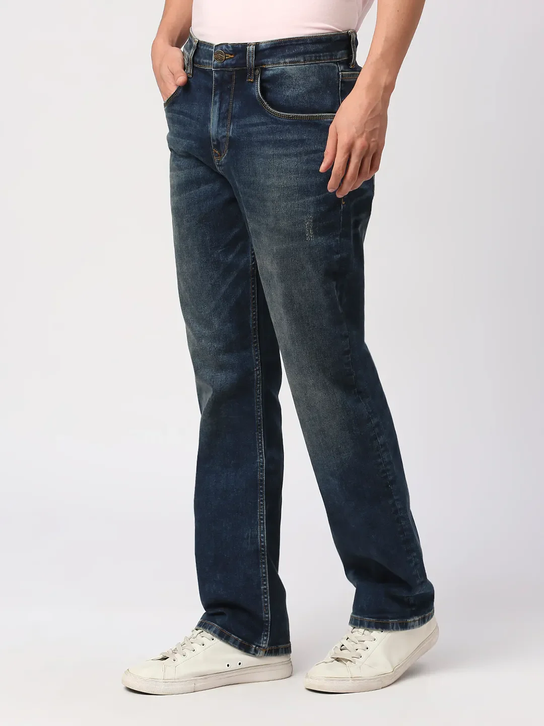 Blue Boot Cut Fit Men's Denims by Being Human Clothing - Image 2