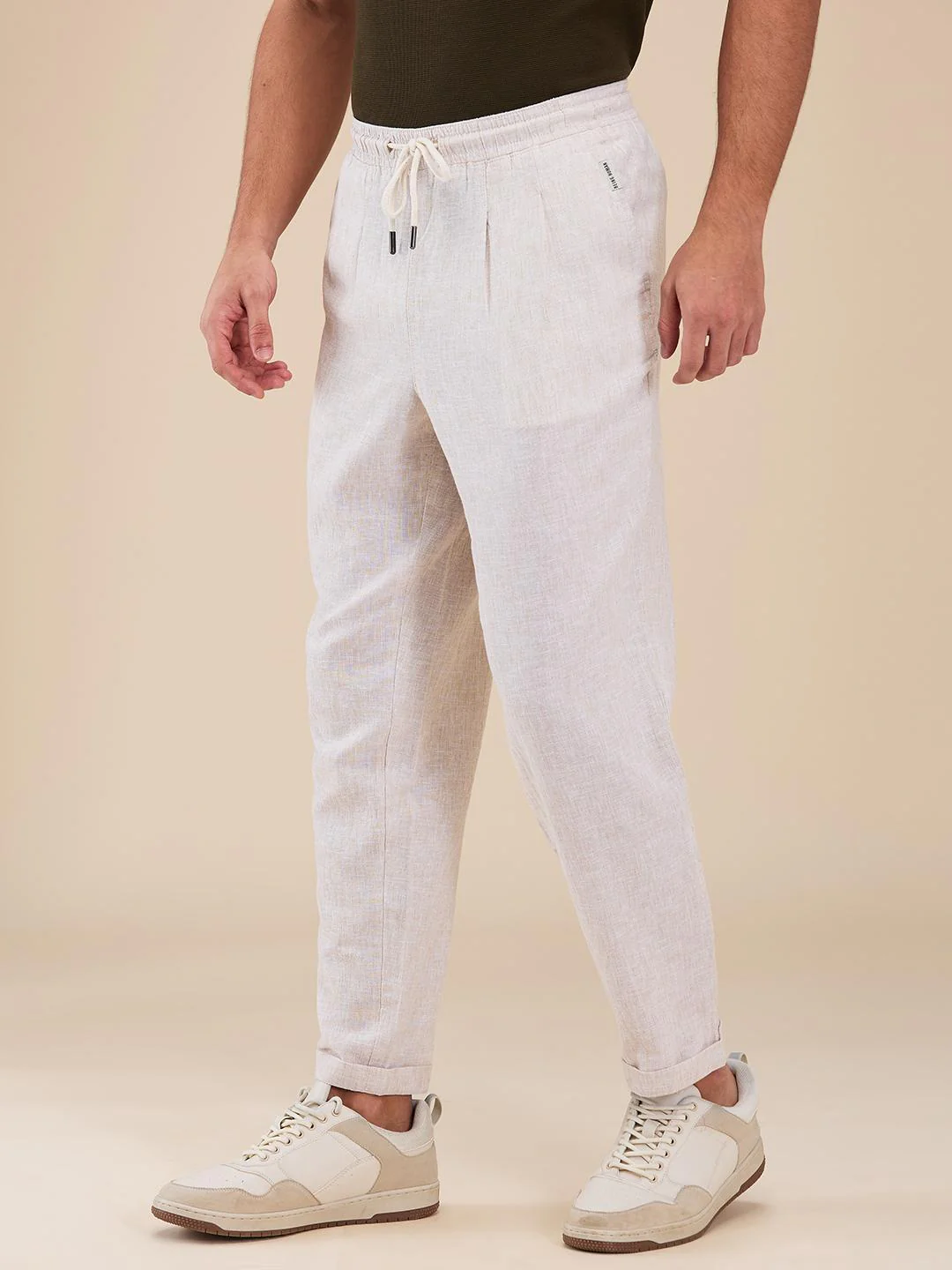 Tan Slim Fit Ankle Length Chino For Men By Being Human Clothing - Image 2