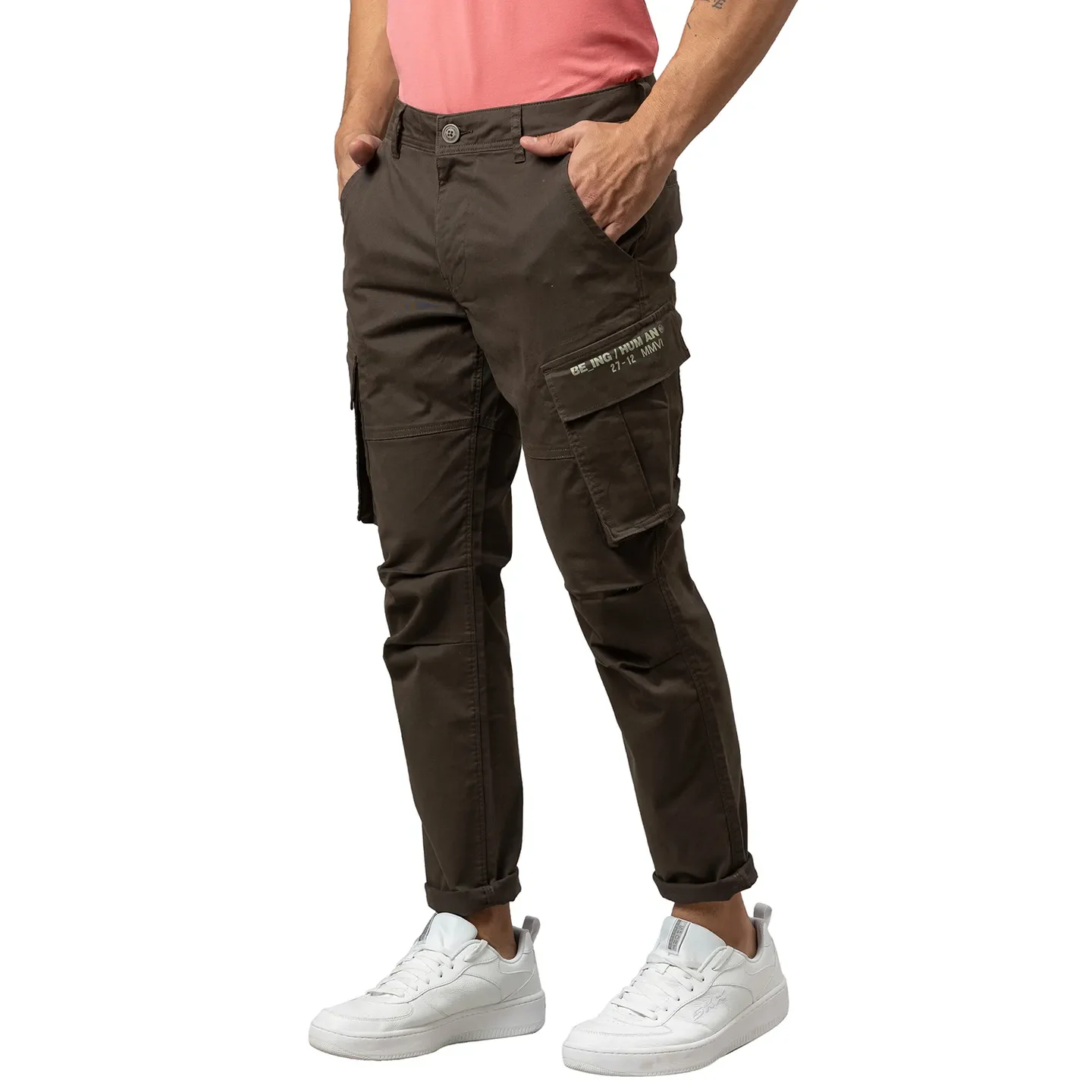 Olive Cargo fit Men's Chinos by Being Human Clothing - Image 4