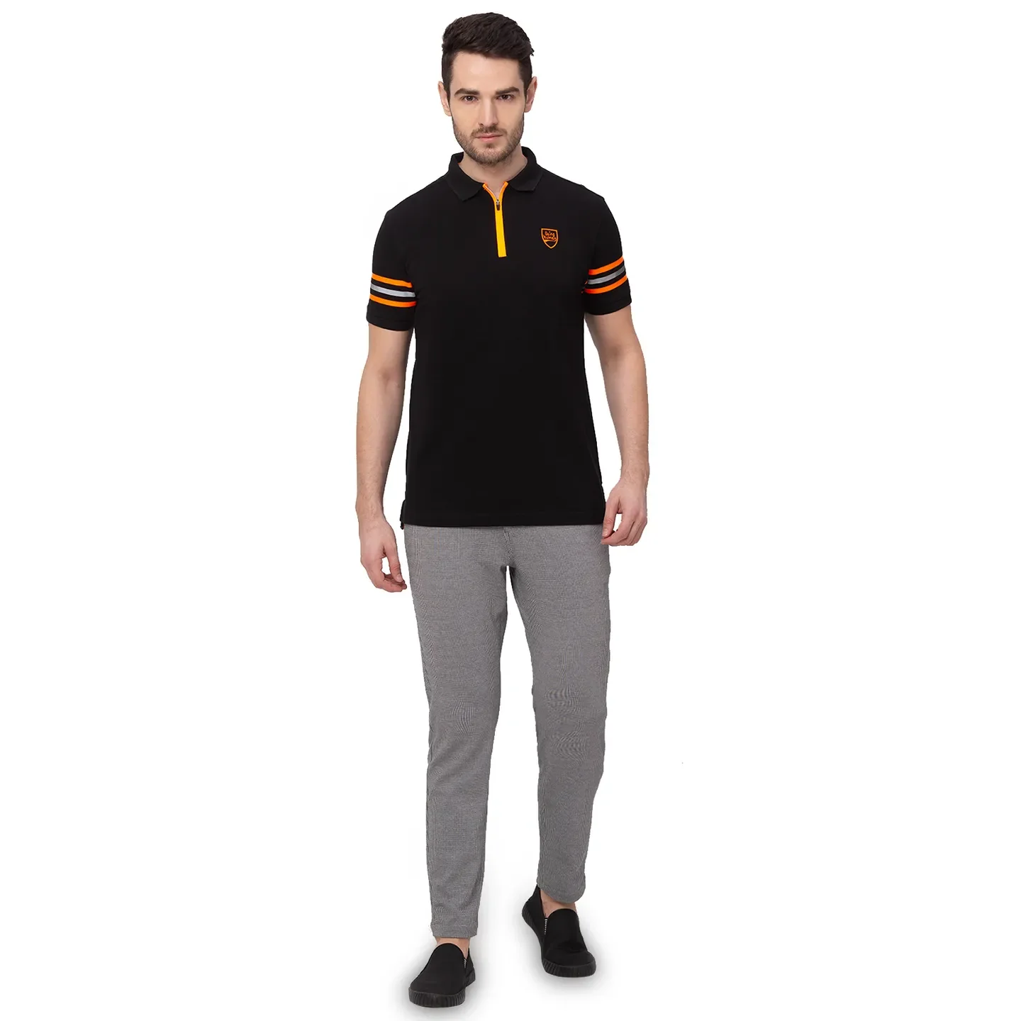Black Cropped Fit Men's Chinos by Being Human Clothing - Image 3