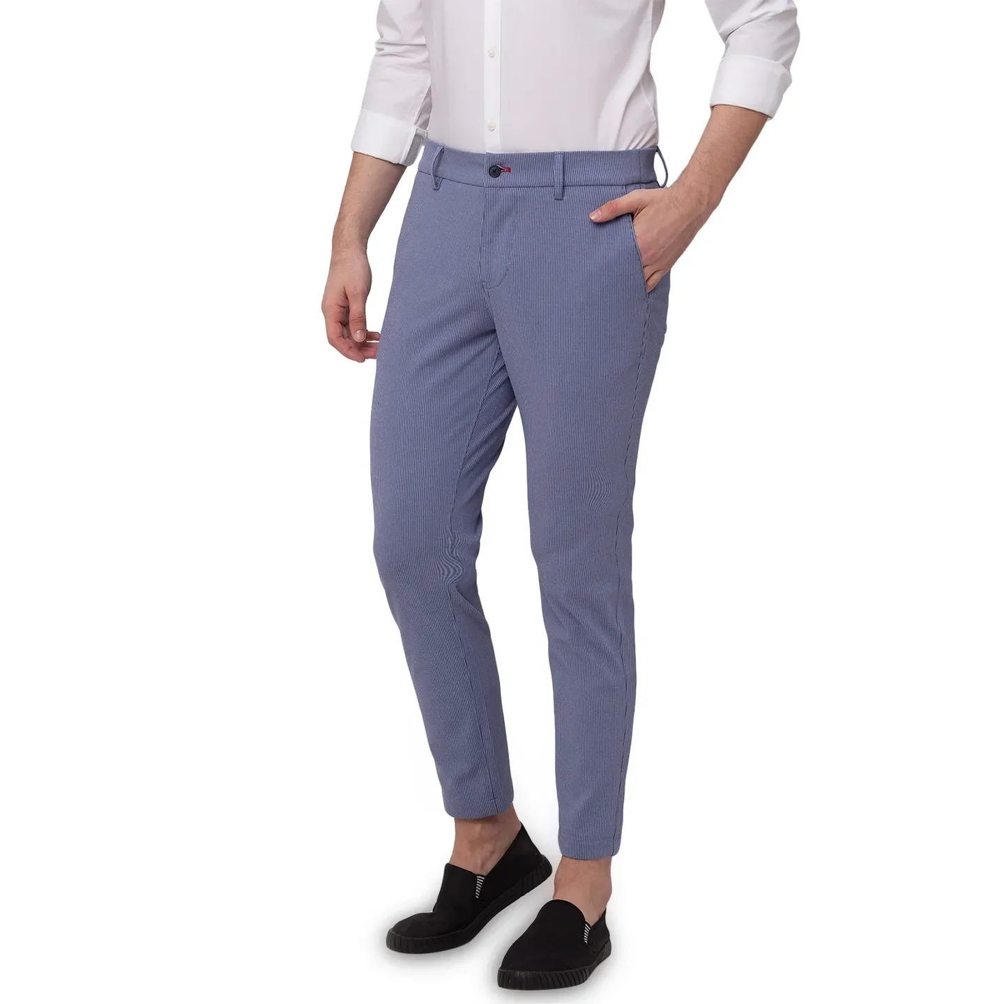 Blue Cropped Fit Men's Chinos by Being Human Clothing - Image 5