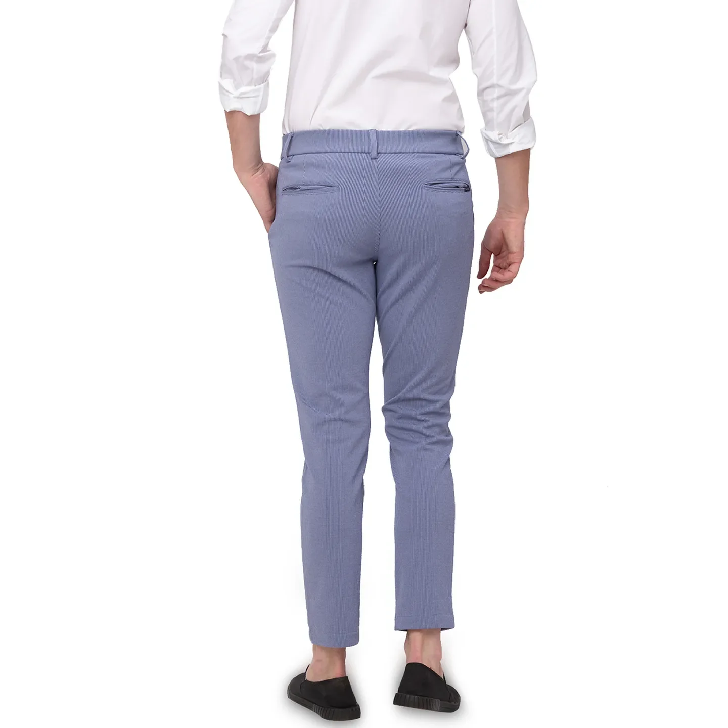 Blue Cropped Fit Men's Chinos by Being Human Clothing - Image 6