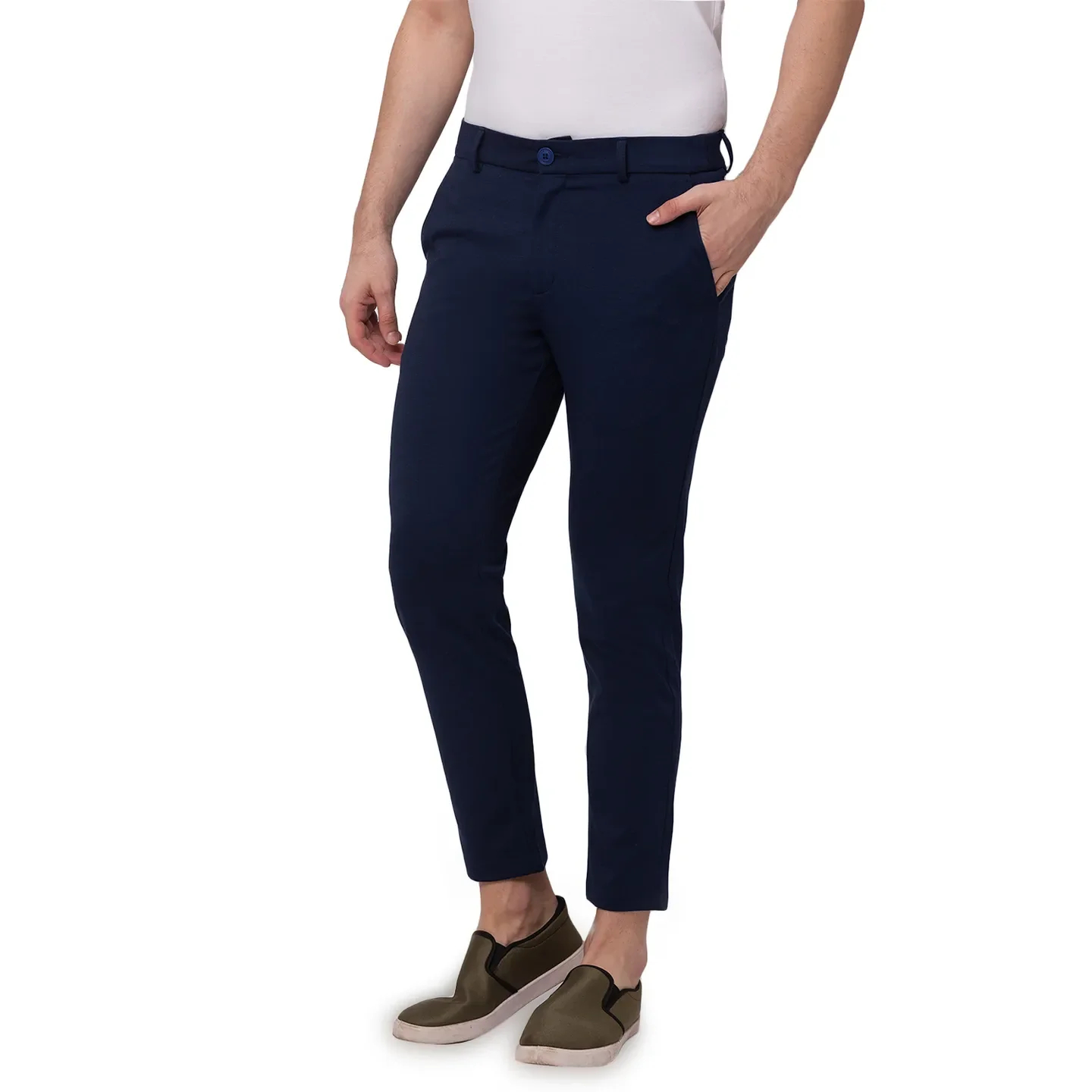 Blue Cropped Fit Men's Chinos by Being Human Clothing - Image 5