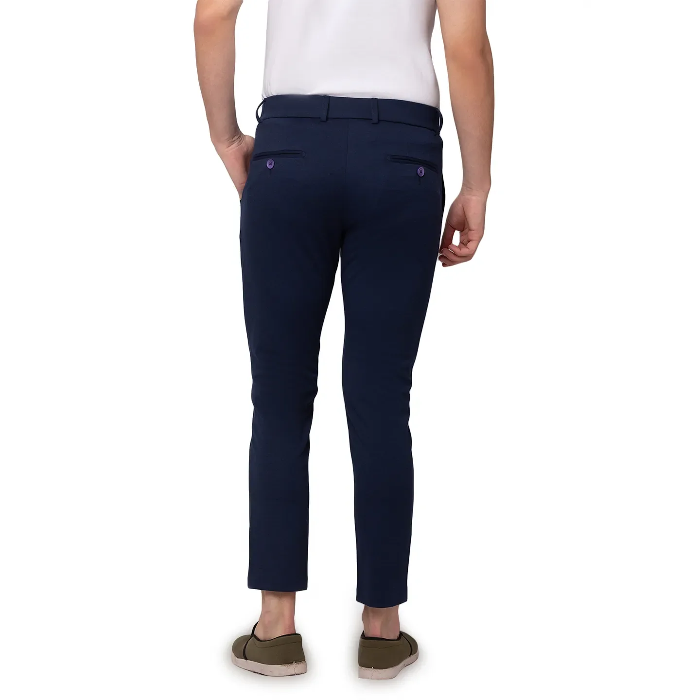 Blue Cropped Fit Men's Chinos by Being Human Clothing - Image 6