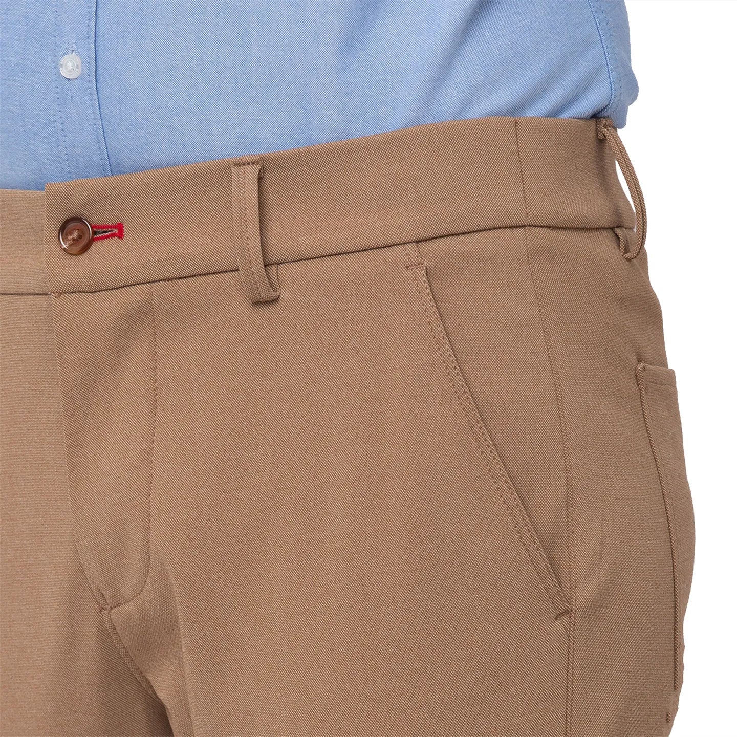 Beige Cropped Fit Men's Chinos by Being Human Clothing - Image 2