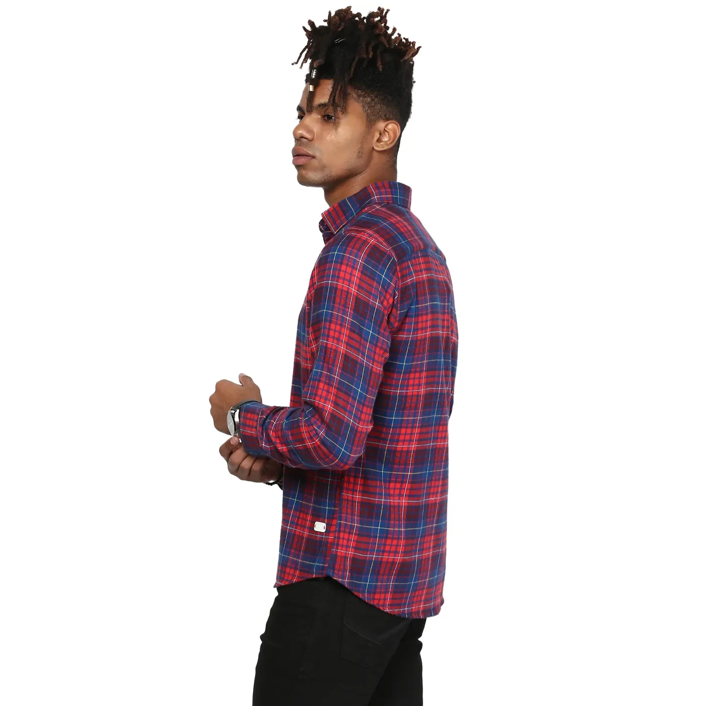 Red&Blue Comfort Fit Polo Neck Men's Shirt by Being Human Clothing - Image 2