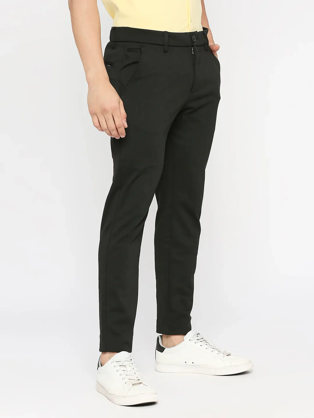 Black Cropped Fit Men's Chinos by Being Human Clothing - Image 3
