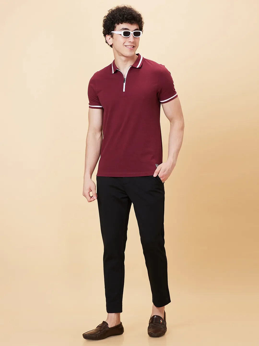 Black Cropped Fit Men's Chinos by Being Human Clothing - Image 2