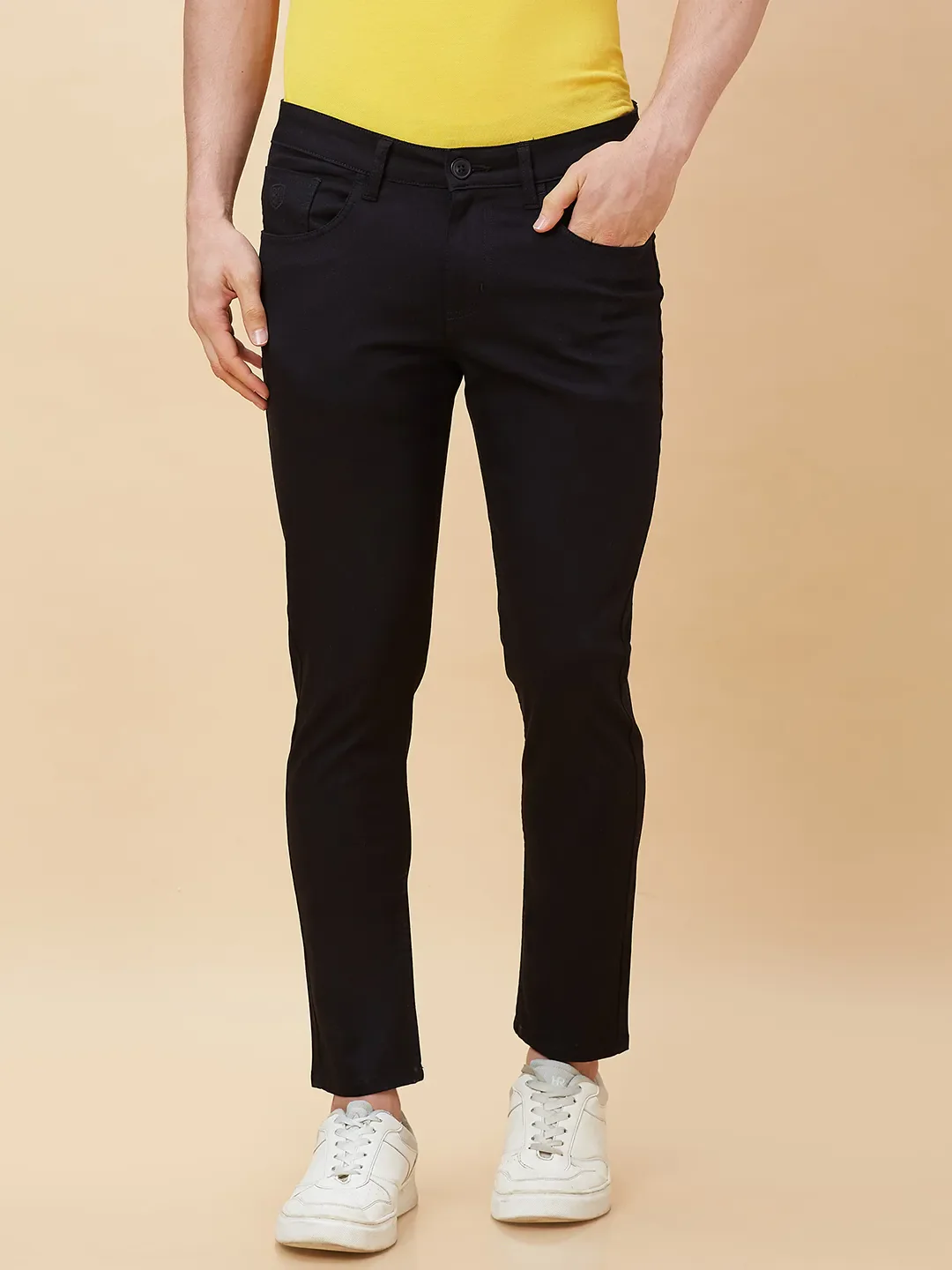 Black Cropped Fit Men's Chinos by Being Human Clothing - Image 12