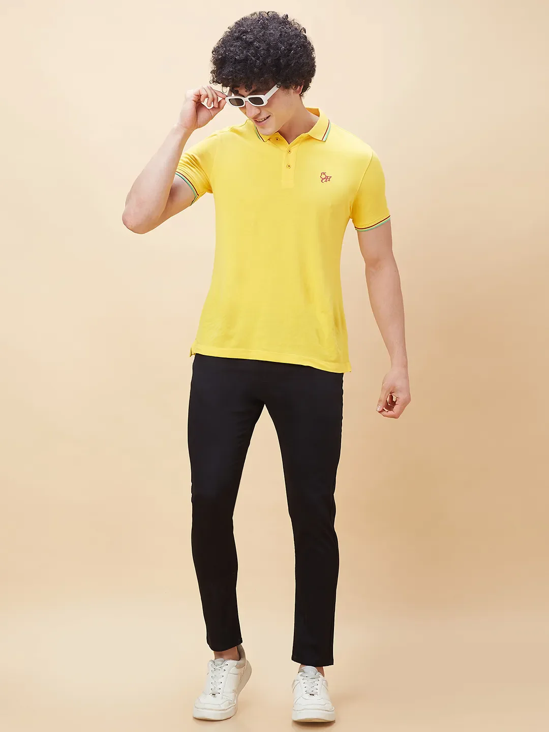 Black Cropped Fit Men's Chinos by Being Human Clothing - Image 7