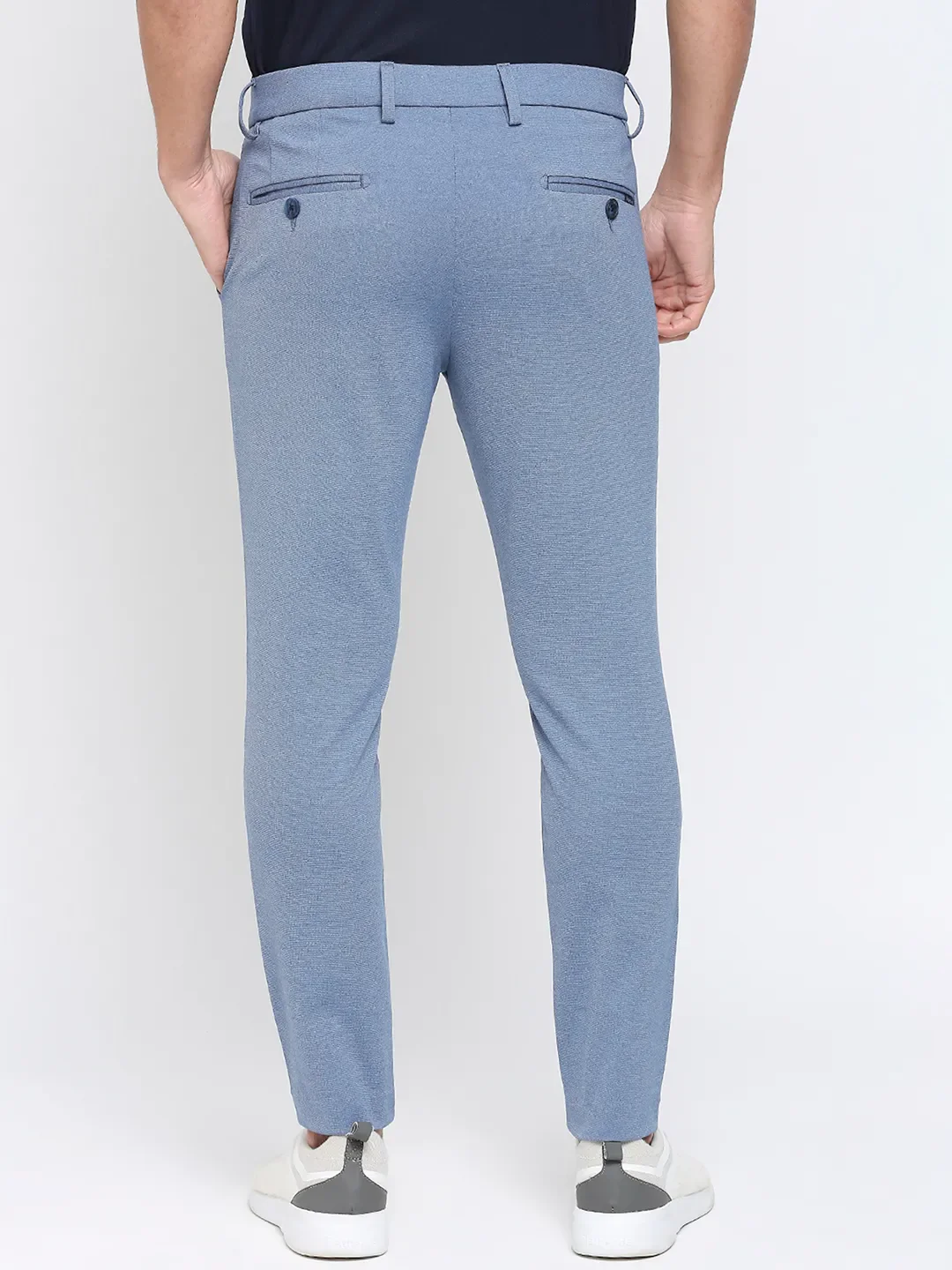 Blue Cropped Fit Men's Chinos by Being Human Clothing - Image 4