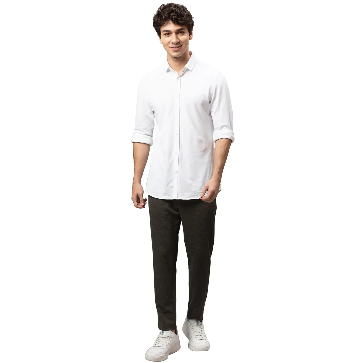 Brown Cropped Fit Men's Chinos by Being Human Clothing - Image 2