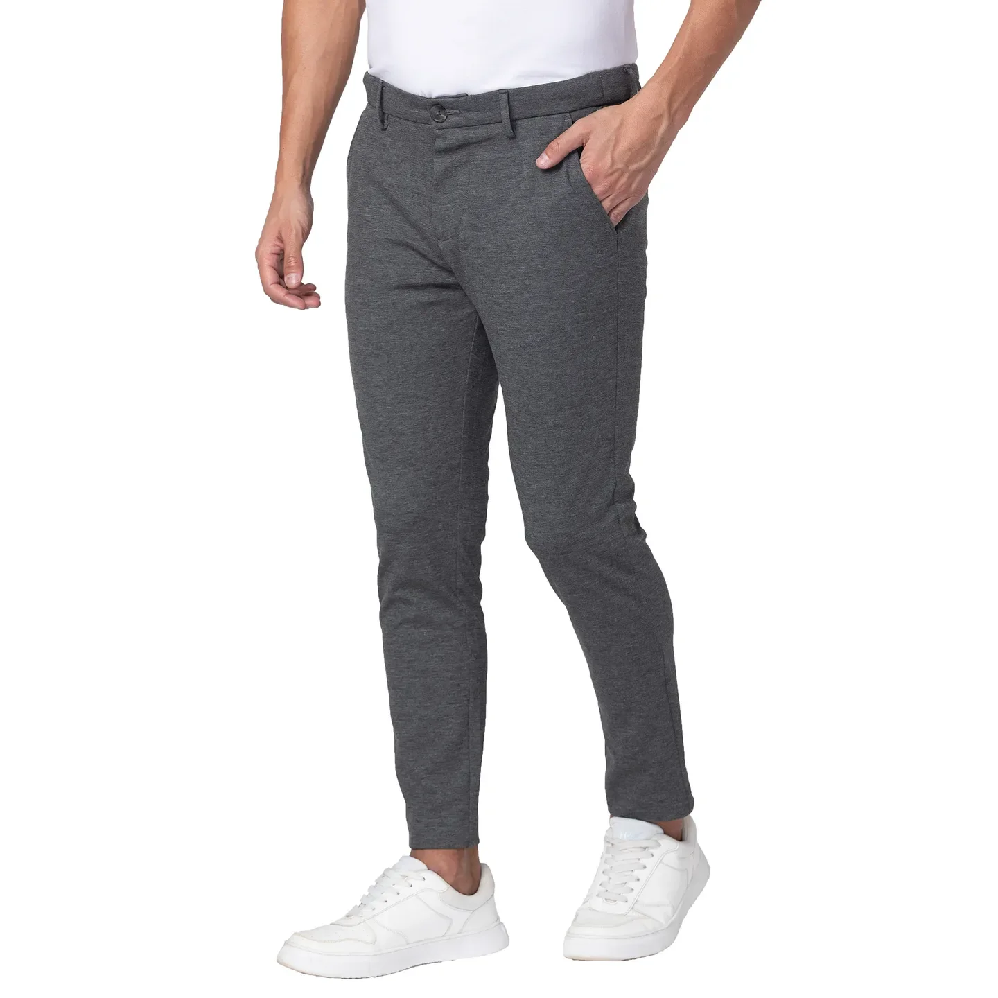 Grey Cropped Fit Men's Chinos by Being Human Clothing - Image 10