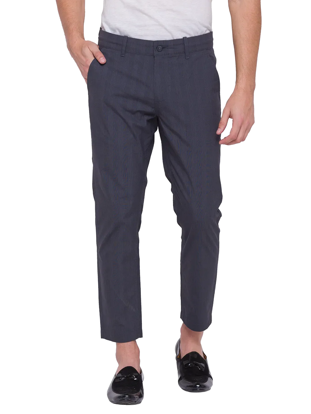 Grey Regular Fit Chinos For Men By Being Human Clothing - Image 4