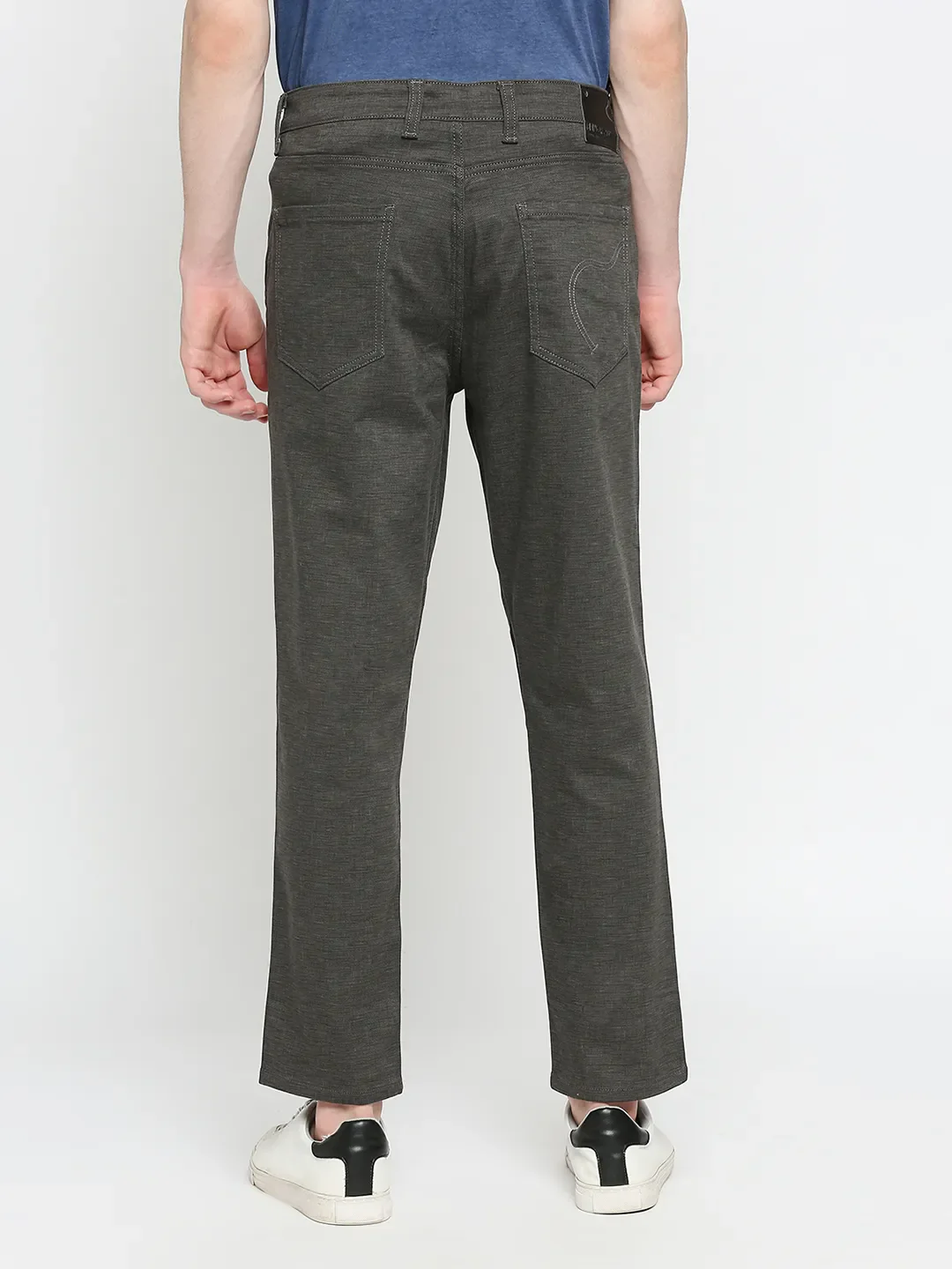 Grey Cropped Fit Men's Chinos by Being Human Clothing - Image 4
